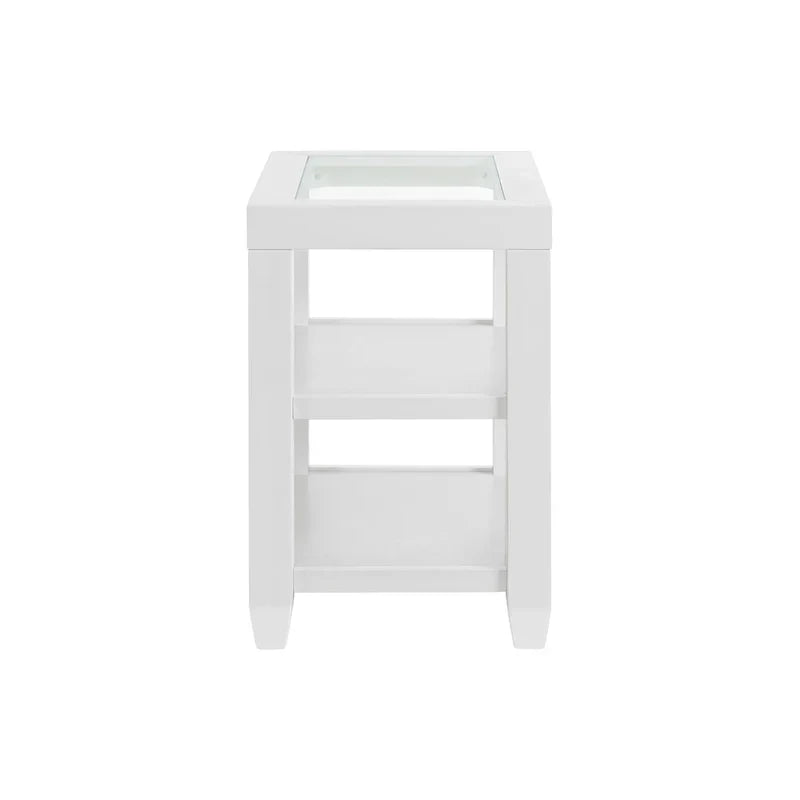 Cordero 16-Inch Wide Wood and Glass Top Chairside End Table with Shelf Storage - image 12