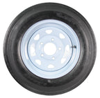 Two Trailer Tires On Rims 5.30-12 530-12 5.30 X 12 5 Hole Wheel White Spoke - image 2