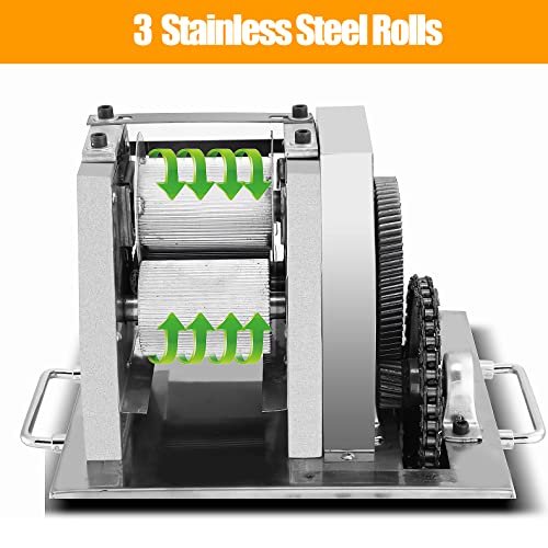 110V Electric Sugar Cane Press Juicer Machine, 800W Stainless Steel Desktop Sugarcane Juicing Crusher Extractor, with 3 Rollers for Home and Commercial - image 6