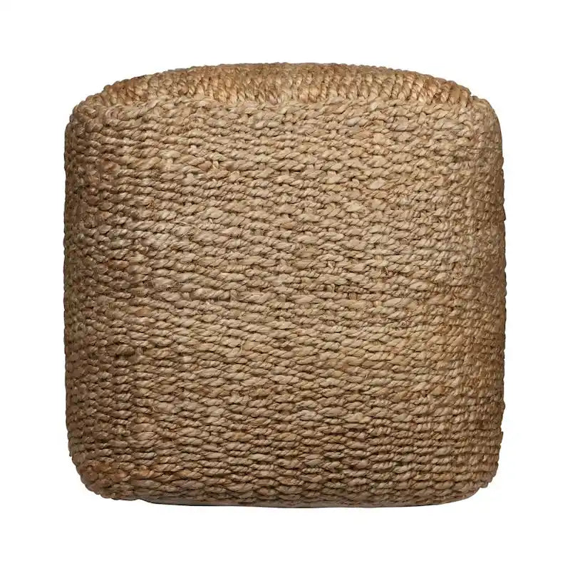 HomeRoots 18-Inch Natural Jute Woven Cube Pouf Ottoman - image 4