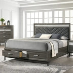 Contemporary Grey 6-Piece Platform Bedroom Set by Furniture of America - Heinisk Collection - image 3
