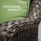 Meetleisure 1 Pieces Outdoor Patio Furniture Wicker Swivel Chair with Cushions for Backyard, GRE - image 4