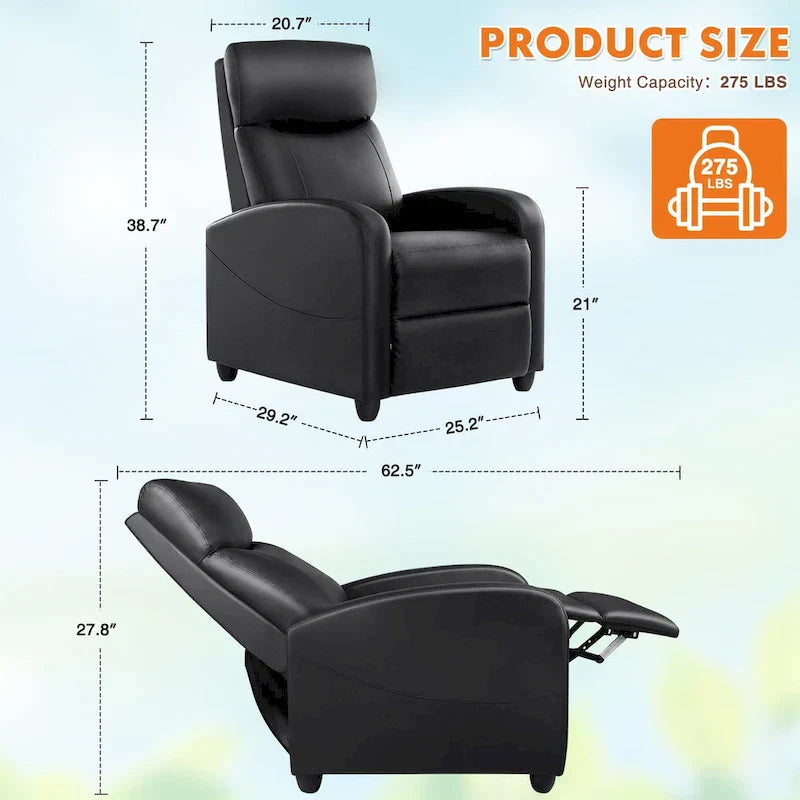 Versatile Recliner Chair with 8 Massage Settings and Lumbar Support for Ultimate Relaxation and Home Theater Experience - image 3