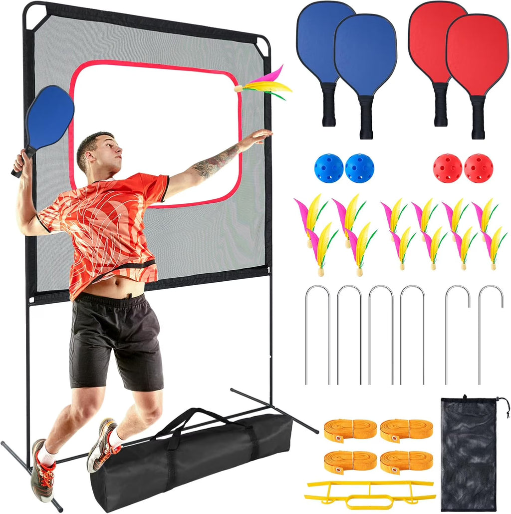 Slsy Portable Pickleball with Net, A Racket Game That Combines Pickleball, Badminton, Jianzi, and Tennis, Backyard Games Sport Outdoor Indoor, Fun Games for Kids & Adults - image 1