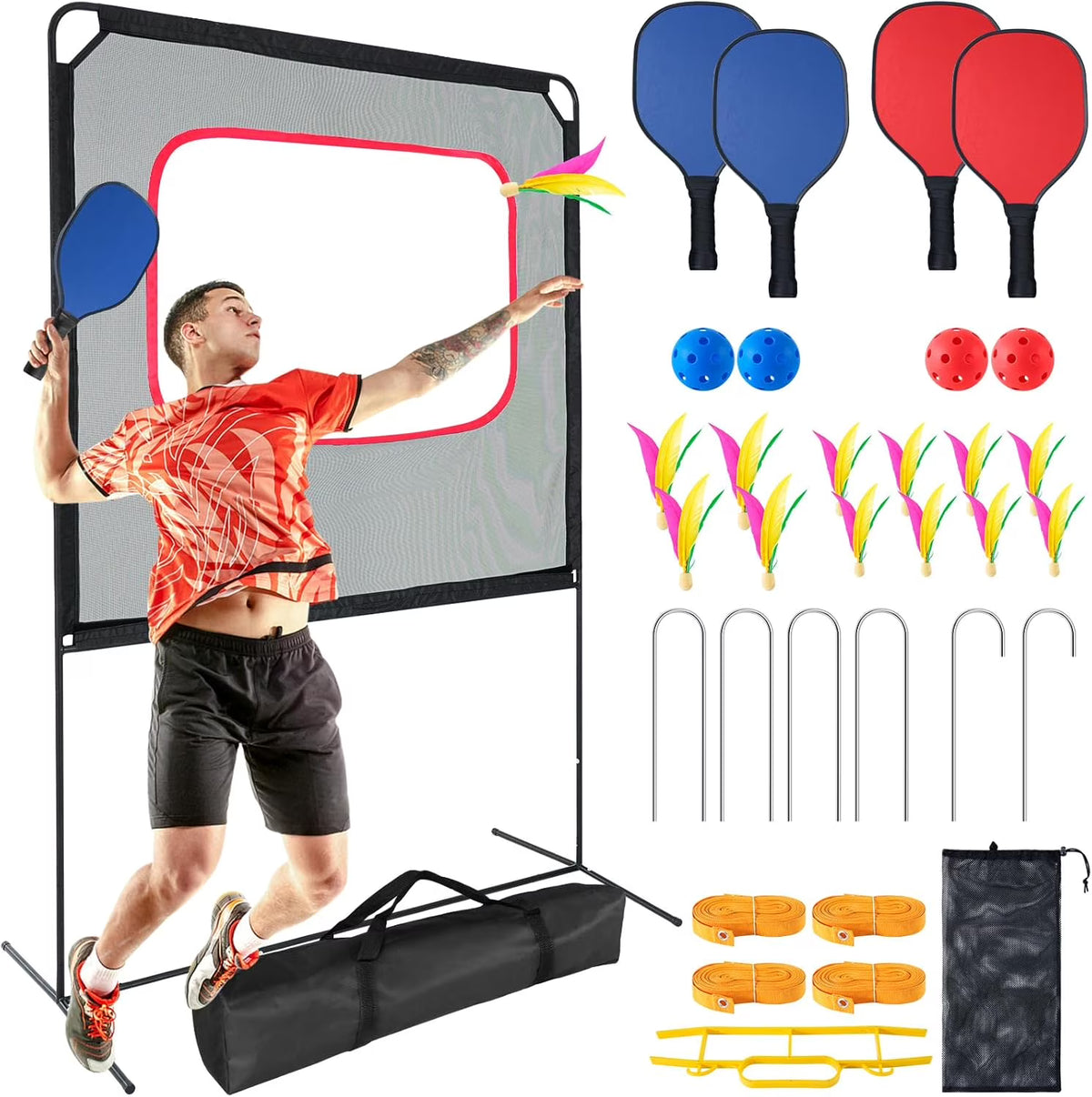 Slsy Portable Pickleball with Net, A Racket Game That Combines Pickleball, Badminton, Jianzi, and Tennis, Backyard Games Sport Outdoor Indoor, Fun Games for Kids & Adults - image 1