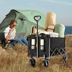 Uyittour Collapsible Wagon Cart Heavy Duty Foldable, Utility Grocery Wagon for Camping Sports Shopping - image 2
