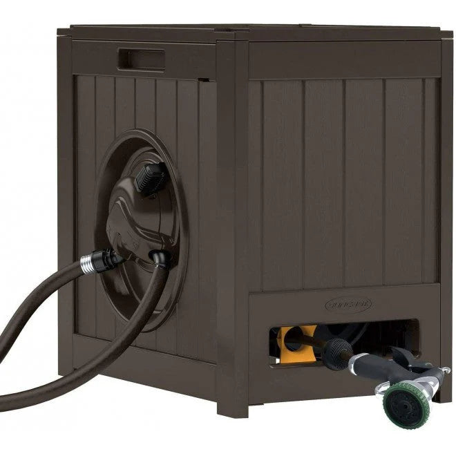 Suncast 125′ Aquawinder Auto Rewind Water Powered Yard Hose Reel, Java (2 Pack) - image 3