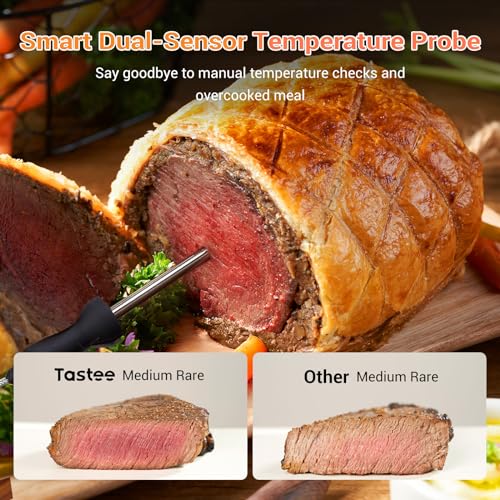 Tastee Ceramic Air Fryer, 8 in 1 Compact 5.5QT AirFryers, 450°F Digital Airfryer Dehydrator with Smart Probe, 24 Presets One touch Cooking, In app Recipes with Window, Dishwasher safe & Non stick : Home & Kitchen - image 5