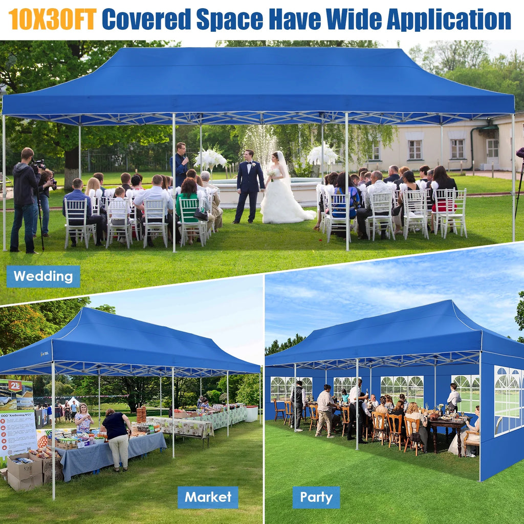 Hoteel 10x15 Heavy Duty Canopy Tent with 4 Sidewalls,Pop up Canopy for Parties Wedding,Commercial Easy up Gazebo with Roller Bag,UV 50+ &,Black - image 48