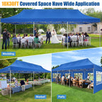 Hoteel 10x15 Heavy Duty Canopy Tent with 4 Sidewalls,Pop up Canopy for Parties Wedding,Commercial Easy up Gazebo with Roller Bag,UV 50+ &,Black - image 48