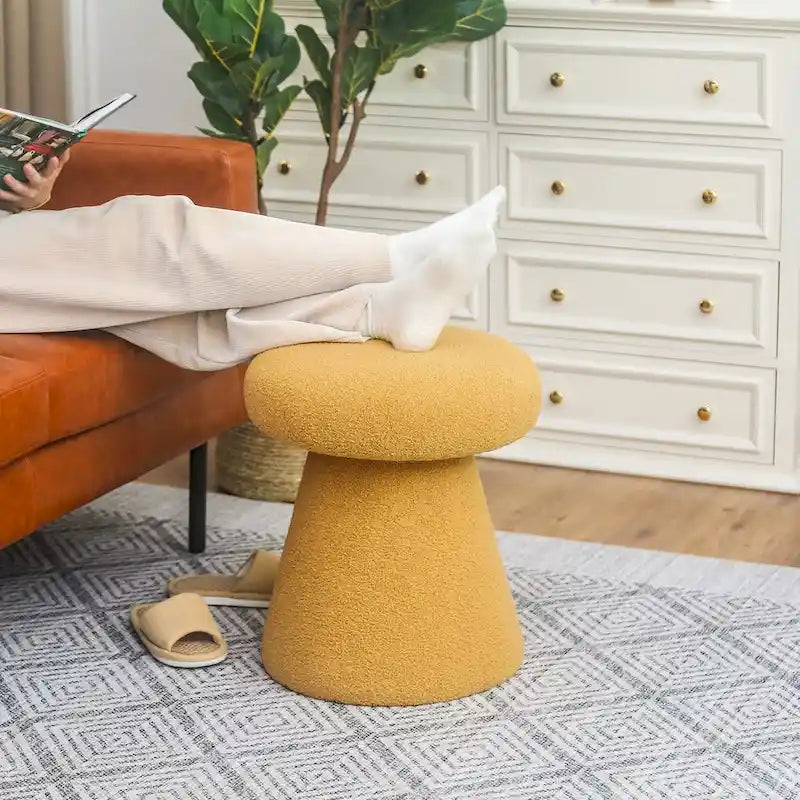 Adeco Large Soft Mushroom Ottoman - Versatile Foot Stool for Living Room and Bedroom - image 18