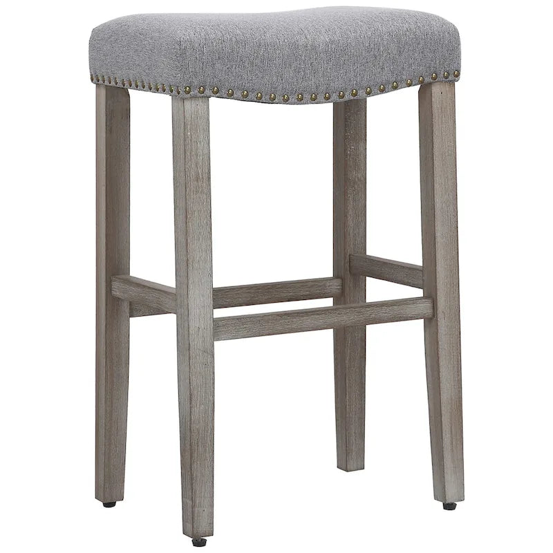 Set of 2 Jameson Gray Upholstered Polyester 29-Inch Bar Stools - image 3