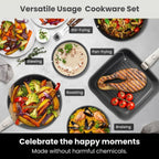 Non-Toxic Nonstick Ceramic 22 pcs pots and pans set complete Cookware Set with Lids,Detachable Handle,PFAS-Free,Dishwasher Oven Safe,Kitchen Outdoorfun Induction Compatible - image 9