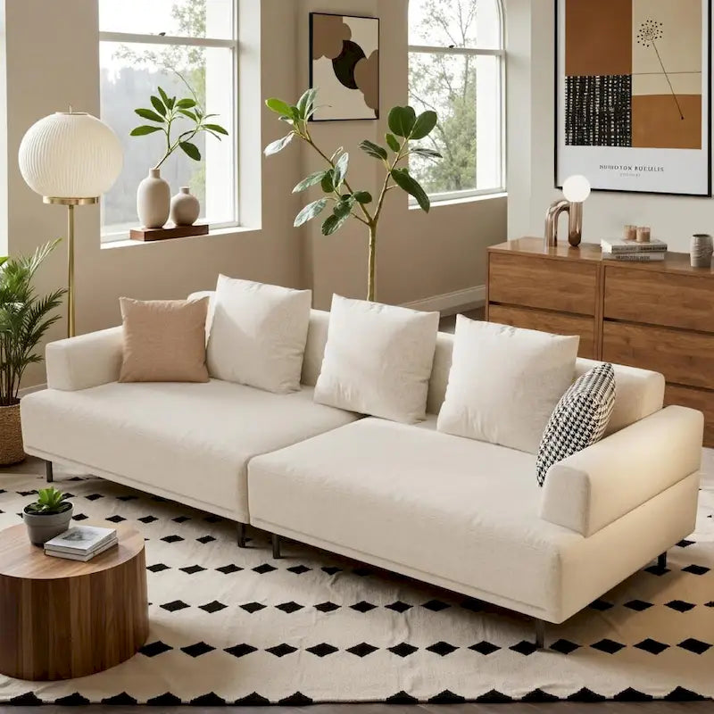 Contemporary Deep Seat Sofa with Cushions, Elevated Legs, Cozy Living Room Seating, Ideal for Apartments - image 2