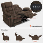 MCombo Power Loveseat Recliner, Electric Reclining Loveseat Sofa with Heat and Vibration, Cupholders, USB Charge Ports RS6314 - image 9