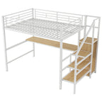 Complete Loft Bed Set with Desk, Storage Staircase, Compact Wardrobe, and LED Lighting - image 31
