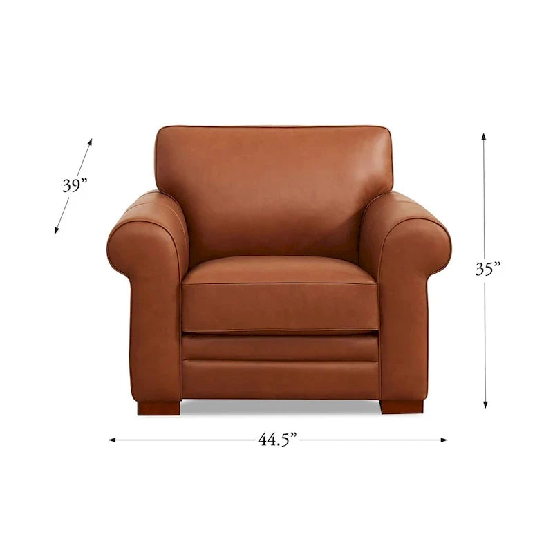 Hydeline Brookfield Premium Top Grain Leather Sofa and Chair Set - image 22