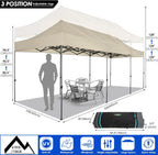 COBIZI 10x20 Heavy Duty Pop up Canopy Tent with 6 sidewalls Easy Up Commercial Outdoor Canopy Wedding Party Tents for Parties All Season Wind & Waterproof Gazebo with Roller Bag,Black(Frame Thickened) - image 188