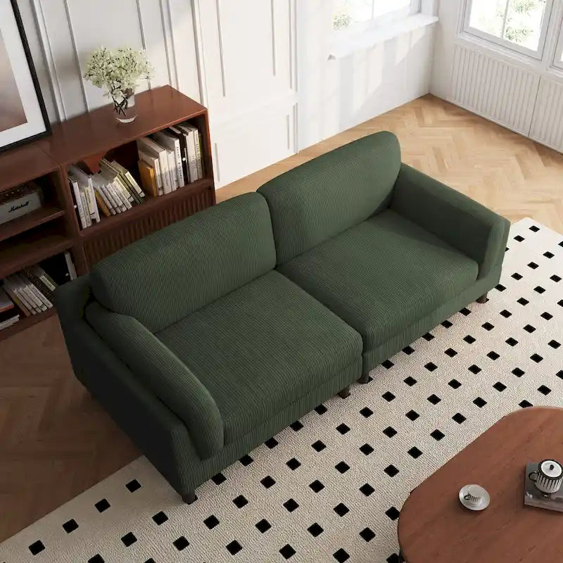 90-Inch Oversized Corduroy Sofa for Living Room with Reversible Cushions - image 39