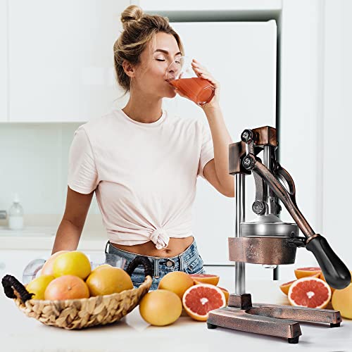 Zulay Kitchen Cast Iron Orange Juice Squeezer Heavy Duty, Easy to Clean, Professional Citrus Juicer Durable Stainless Steel Lemon Squeezer Sturdy Manual Citrus Press & Orange Squeezer (Copper): Home & Kitchen - image 7