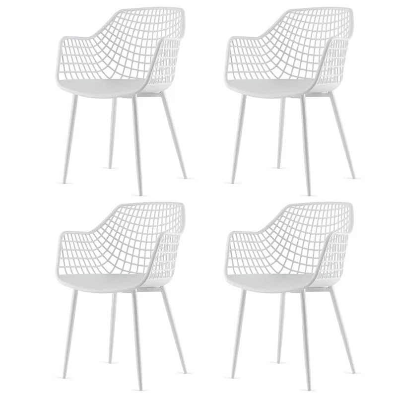Set of 4 Modern Plastic Shell Dining Chairs with Metal Legs by Costway - image 16