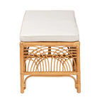 Bali & Pari Materra Contemporary Bohemian Natural Brown Rattan Bench - image 4