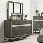 Contemporary Grey 6-Piece Platform Bedroom Set by Furniture of America - Heinisk Collection - image 5