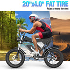 YVY 1500W Electric Bike for Adults, 33MPH 20'' Fat Tire Electric Motorcycle, 48V 20AH Removable Battery, 30 - 60 - image 13