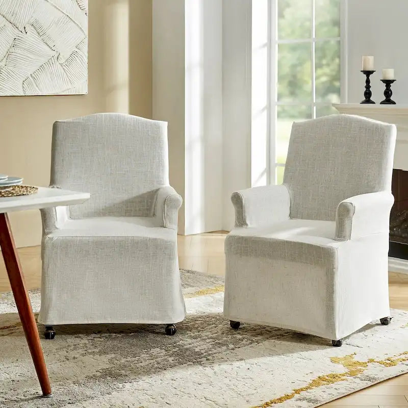Set of 2 Alethea Upholstered Dining Chairs with Slipcovers and Solid Wood Legs by HULALA HOME - image 19