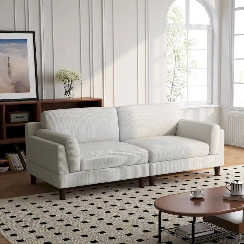 90-Inch Oversized Corduroy Sofa for Living Room with Reversible Cushions - image 23