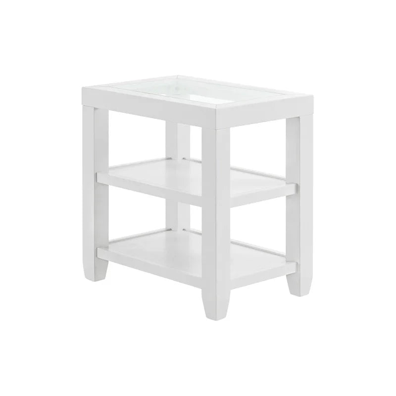 Cordero 16-Inch Wide Wood and Glass Top Chairside End Table with Shelf Storage - image 11