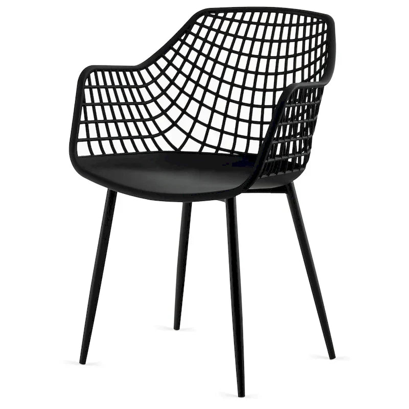 Set of 4 Modern Plastic Shell Dining Chairs with Metal Legs by Costway - image 23