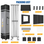 HOTEEL 10x15 Heavy Duty Canopy Tent - Commercial Pop Up with UV50+, Thick Hexagonal Frame, 4 Sidewalls, Anti-Pooling Design & Roller Bag (Black) - image 11