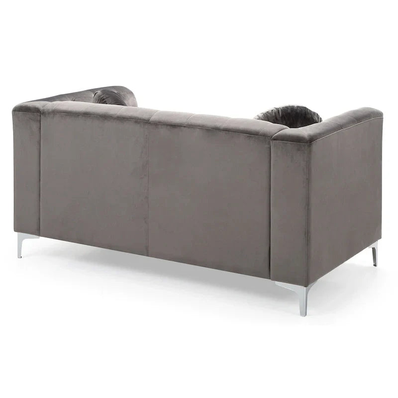 Velvet Button-Tufted Pompano Loveseat - image 30