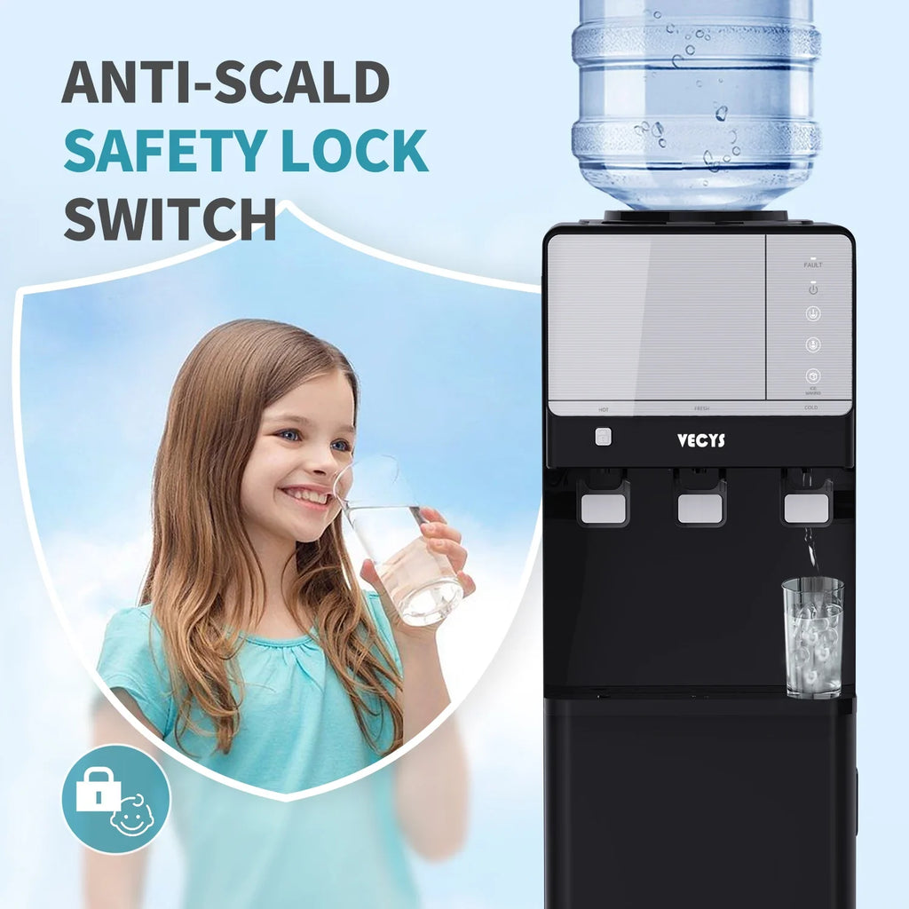 VECYS 3 5 gal Water Dispenser with Ice Maker, 27LBS Daily Ice & Child Lock - image 6