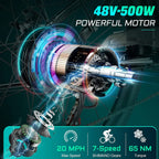 Vivi Electric Bike 26" City Commuter Electric Bike 48V 500W Step - Through Electric Bike 19.8MPH Electric Cruiser - image 23