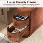 Solid Wood Chairside End Table, Two-Drawer Narrow Side Table Slim - image 30