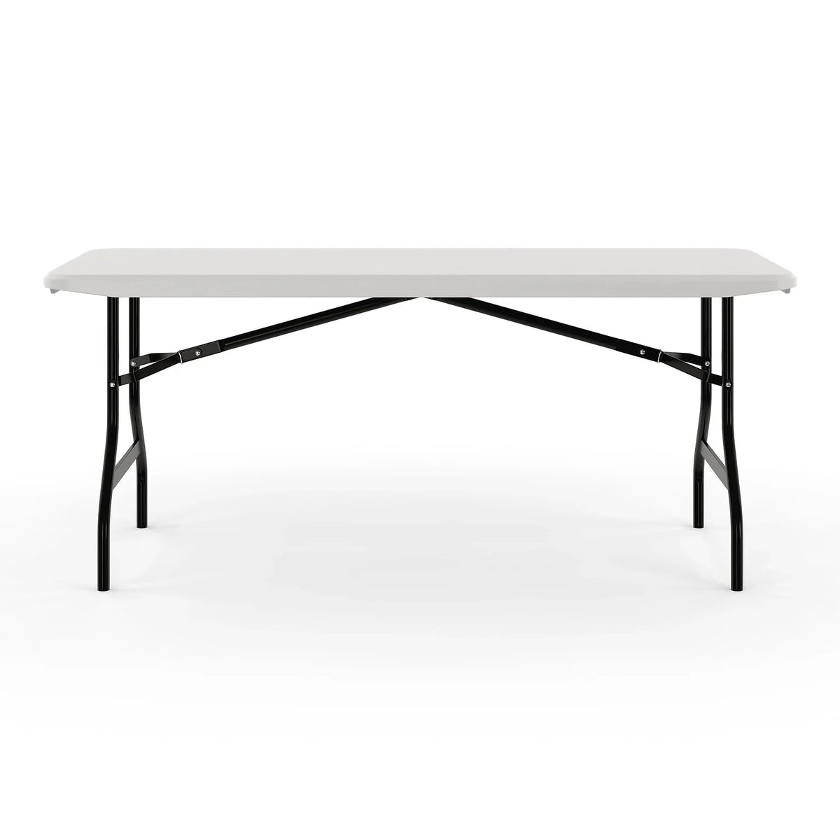 Staples 6' x 29.5" Heavy Duty Plastic Folding Table White Granite (62109) - image 2