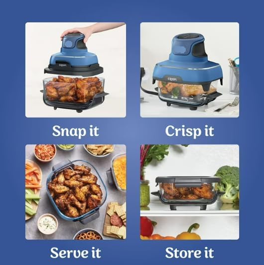 Ninja Crispi 5 in 1 Portable Glass Air Fryer Cooking System Small and large batch containers - image 4