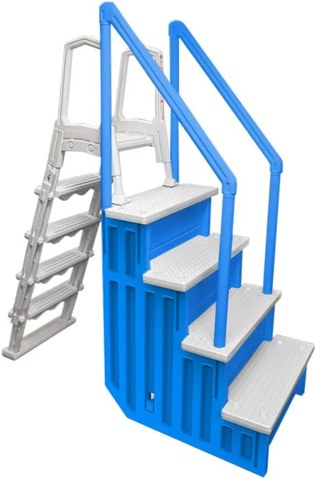 Select Anti-Slip in-Pool Steps / Gray / for Above Ground Swimming Pools / Can Mount to Decks 48" to 54" H / Safety Stairs Capacity Up to 300 lbs - image 9