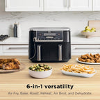 Ninja Foodi 10QT 6-in-1 DualZone Smart XL Air Fryer, 2 Independent 5QT Baskets, Smart Cook Thermometer, Match Cook, Smart Finish, Air Fry, Roast, Bake, Dehydrate, Reheat, Grey, DZ550 - image 17