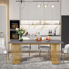 Modern Dining Table with Rectangular Top and Metal Base for 6 to 8 Seating - image 17