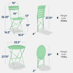 Best Choice Products 3-Piece Small Bistro Set, Folding Patio Furniture Set of 2 Chairs and Table - Black - image 102