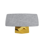 63-Inch Contemporary Dining Table with Slate Stone Surface and Metal Legs, Marble Finish - image 15