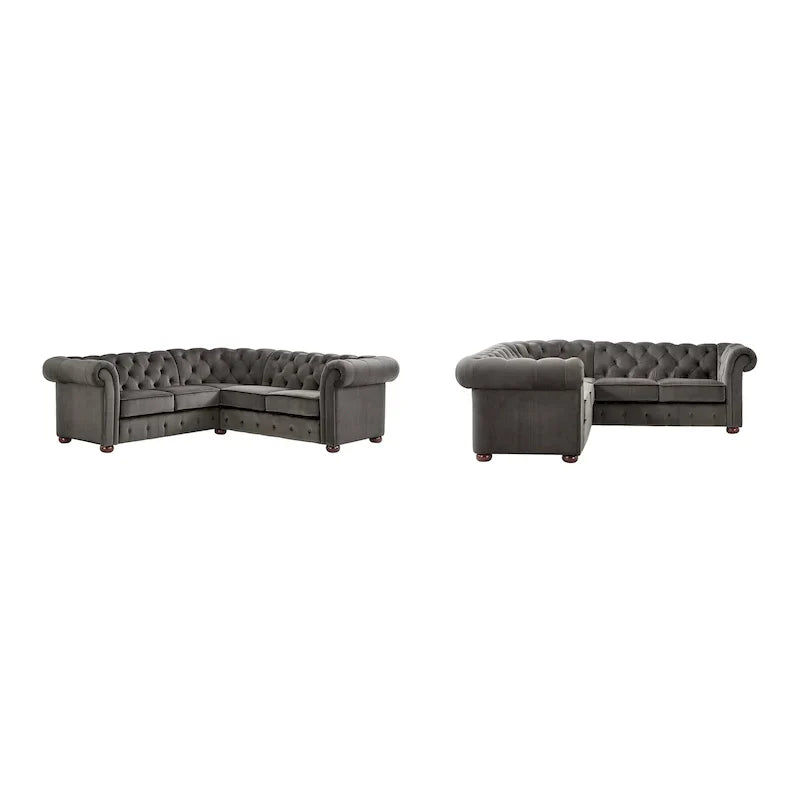 Gdansk 5-Person L-Shaped Chesterfield Sectional Sofa - image 4
