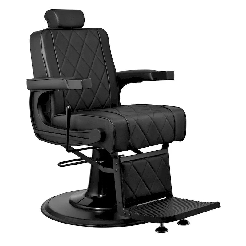ROGERS Heavy-Duty Reclining Barber Chair for Barbershops - Black - image 1