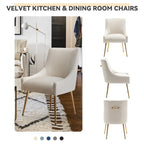 SEYNAR Set of 4 Modern Glam Boucle Velvet Dining or Vanity Chairs with Rear Handle - image 13