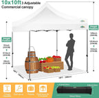 COBIZI 10x20 Heavy Duty Pop up Canopy Tent with 6 sidewalls Easy Up Commercial Outdoor Canopy Wedding Party Tents for Parties All Season Wind & Waterproof Gazebo with Roller Bag,Black(Frame Thickened) - image 118