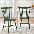 Set of 2 Spindle Back Dining Chairs Solid Rubberwood Farmhouse Style - image 13