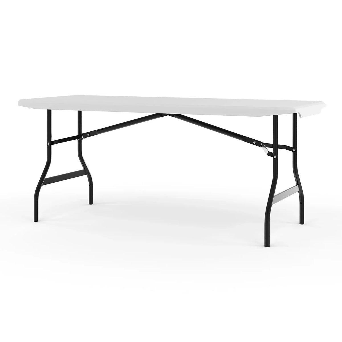 Staples 6' x 29.5" Heavy Duty Plastic Folding Table White Granite (62109) - image 4